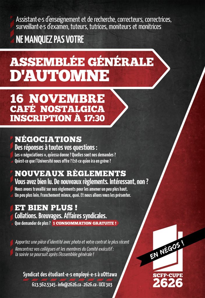 Affichette Assemblée générale automne 2016