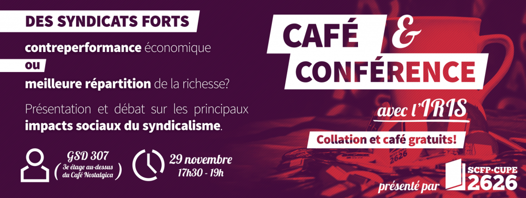 Café et Conférence avec l'IRIS aura lieu le 29 novembre 2017